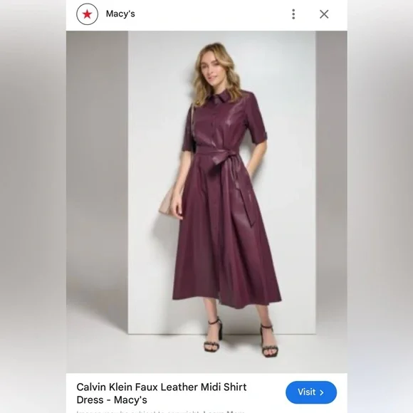 calvin klein purple leather dress Buy Calvin Klein Suede PU Leather Combo Fit & Flare Dress